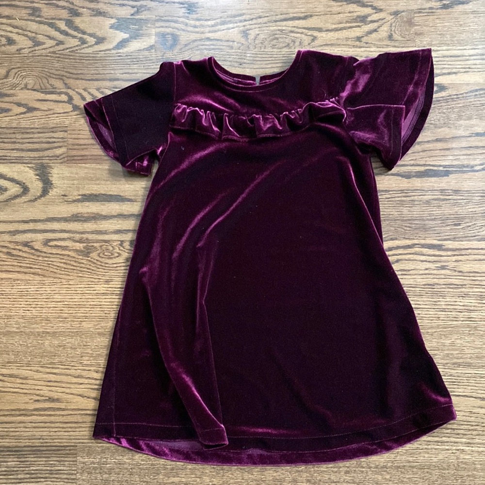 Next, girls mauve/pinkish velvety dress, size 4-5